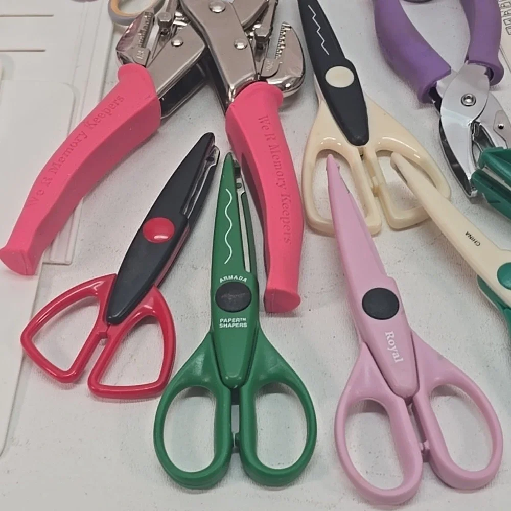 Crafting Lot Creative Scrapbook Punches Corner Wavy Cutters‎ Foil Scissors More
